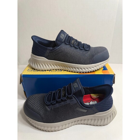 052 SKECHERS Work Tilido ESD Comp Toe Men's Work Boots Navy : 8.5 Mens - Picture 1 of 5